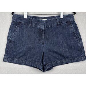 LOFT Women’s Dark Wash Chino 4 Inch Mid Rise Denim Shorts Size 6